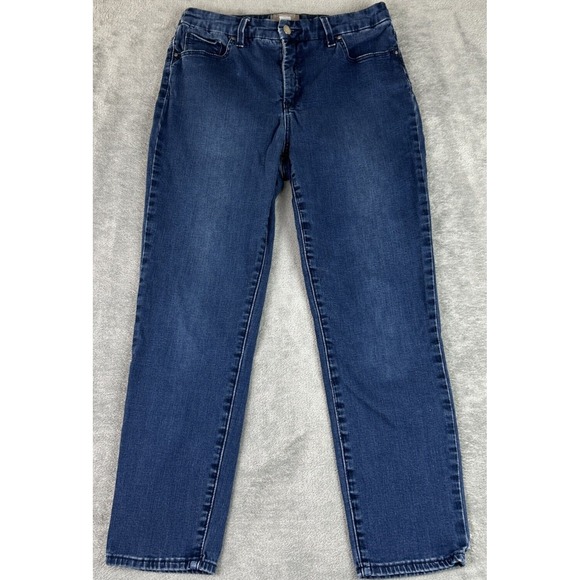 Chico's 0.5 US 6 (28x25) Fabulously Slimming Blue Jeans Straight Ankle Preppy - Picture 1 of 11